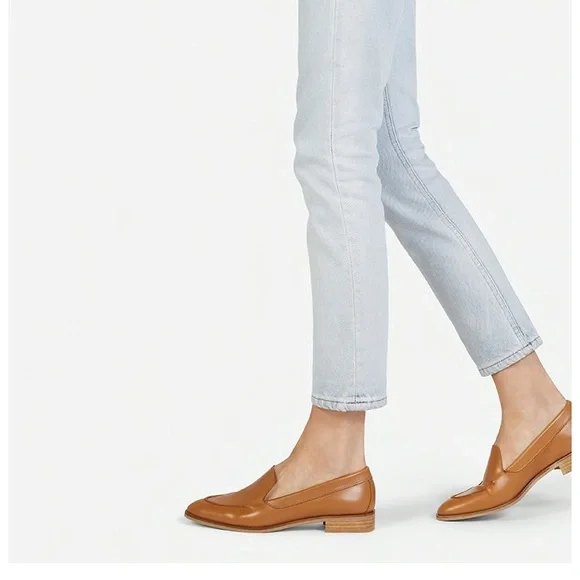 Everlane Women’s The Modern Loafers - Tan Leather Pointed Toe - Picture 2 of 6